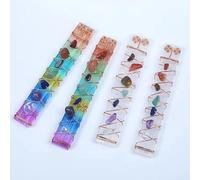 Lot de 2 bâtons de sélénite 7 chakras en cristal naturel pour la méditation, le nettoyage, la décoration de yoga