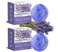 Lot de 2 bâtons de shampoing à la lavande - Shampooing solide et savon pour cheveux avec effet revitalisant - Bâtons de shampooing bio pour cheveux aux huiles essentielles