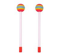 Lot de 2 bâtons de tambour ronds en feutre, maillets de timbales en forme de sucette arc-en-ciel de 8,3 pouces, bâtons de percussion à tête en mousse souple pour accessoires