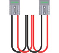 Lot de 2 Batterie Connecteur avec Fil de 50cm 10 AWG,Connectique Batterie Prise Connexion Rapide,pour treuil de récupération de Voiture,Van,Moto ou remorque12-36V CC,50A/600V,Gris