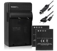 Lot de 2 Batteries 2040 mAh + Chargeur (KFZ, réseau) compatibles avec Olympus BLH-1 BLH1 pour Olympus Om-D E-M1 Mark II | Om-D E-M1X (entièrement décodifié, Prend en Charge Le Temps résiduel).