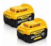 Lot de 2 batteries 20V MAX 8 0Ah 160Wh avec BMS compatibles DeWalt DCB200 DCB204 DCB205 DCB206 DCB208 Li-ion