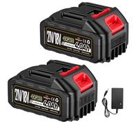 Lot de 2 batteries 21 V 4,0 Ah pour taille-haie, tondeuse à gazon, souffleur, débroussailleuse, aspirateur, nettoyeur haute pression, coupe-bordure, batterie de rechange pour Makita 18 V