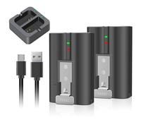Lot de 2 batteries 6040 mAh avec station de charge pour caméra vidéo Ring Doorbell 2/3/3Plus/4, batterie Stick Up Cam (2e et 3e générations), caméra Spotlight et judas, batteries rechargeables V4