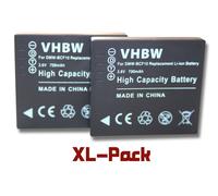 Lot de 2 batteries 700mAh vhbw pour appareil photo Panasonic Lumix DMC-F2, DMC-F3, DMC-FH1, DMC-FH3, DMC-FH20, DMC-FH22 comme DMW-BCF10 / DMW-BCF10E