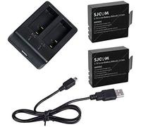 Lot De 2 Batteries 900 Mah Et Chargeur Usb Double Pour Caméra D'Action Sjcam Sj4000 Sj5000 M10[Z547]