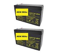 Lot de 2 batteries AGM 12 V 7,2 Ah WP7.2-12 VDs Batterie Faston 6,3 mm Compatible au gel 7 Ah 8 Ah 9 Ah