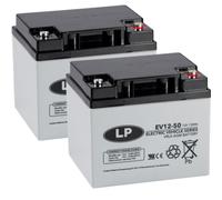 Lot de 2 batteries au plomb AGM 12 V 50 Ah - Résistantes aux cycles - Compatibles WP50-12NE MP50-12C 12LCP-50 REC50-12I, etc. - Pour fauteuil roulant pour personnes âgées - Longue durée - Sans