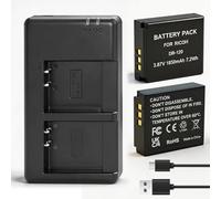 Lot de 2 batteries DB-120 + chargeur, compatible avec Ricoh GR IV, batterie rechargeable pour accessoires Ricoh GR IV