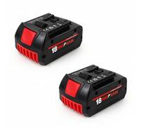 Lot de 2 batteries de rechange 18 V 5,0 Ah pour outils sans fil Bosch 18 V compatibles avec BAT609 BAT618 BAT619G Batterie Li-Ion améliorée Indicateur LED