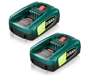 Lot de 2 batteries de rechange 3,5 Ah 18 V pour Bosch 18 V PBA - Compatible avec Bosch Home & Garden, Gardena, Gloria, Wagner, Rapid (ne convient pas pour aspirateur Unlimited), batterie de rechange
