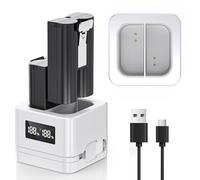Lot de 2 batteries de rechange 3,65 V 6040 mAh avec station de charge, affichage numérique LED, pour sonnette Ring Doorbell Camera 2/3/4, 3Plus, caméra projecteur et caméra Stick Up Cam, batterie