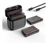 Lot de 2 batteries de rechange 360 X4 Air 2500 mAh et chargeur rapide à 2 canaux compatibles avec les accessoires d'appareil photo Insta360 X4 Air (2 batteries + 1 chargeur)