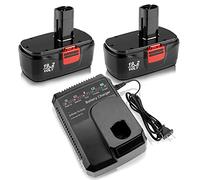 Lot de 2 batteries de rechange 4,5 Ah 19,2 V pour batterie Craftsman 19,2 V Ni-MH C3 DieHard 130279005 130279003 130279017 et chargeur de batterie pour Craftsman 9,6 V-19,2 V Lithium-ion et Ni-MH (4,5