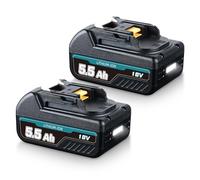 Lot de 2 batteries de rechange 5000 mAh BL1850B pour Makita 18 V compatibles avec batterie Makita BL1860 BL1850B BL1850 BL1840B BL1830 avec lumières LED avant et arrière