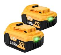 Lot de 2 batteries de rechange, 6000 mAh, DCB182, pour batterie Dewalt DCB200, DCB184, DCB101, DCB107, DCB112, DCB105, DCB115, DCB203, avec batterie LED