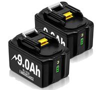 Lot de 2 batteries de rechange 9,0 Ah pour Makita 18 V BL1850B BL1830 BL1830B BL1860 BL1840B BL1840 BL1835 BL1845 BL1850 194205-3 LXT-400 avec affichage LED