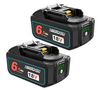 Lot de 2 batteries de rechange BL1850B 18 V 6 A pour batterie Makita 18 V BL1850 BL1850B BL1860 BL1860B BL1840B BL1840 BL1830 BL1835 BL1845 194204-5 LXT-400