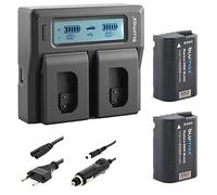 Lot de 2 Batteries de Rechange Blumax tibles avec Panasonic DMW-BLK22 / DMW-BLK22E 2250 mAh + Double Chargeur avec écran LCD | Compatible avec Panasonic Lumix DC/S5K, G9, GH5, GH5, II, GH5S, GH6
