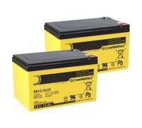Lot de 2 batteries de rechange pour centrale de détection incendie Esser Honeywell ES Line 12 V 12 Ah avec VD