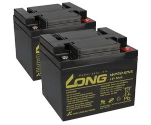Lot de 2 batteries de rechange pour Invacare Auriga et Orion 2X Kung Long 12 V 50 Ah Batterie au plomb, résistante aux cycles AGM VRLA
