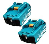 Lot de 2 batteries de rechange pour Makita 18 V avec indicateur LED BL1860 BL1820 1830B 1840B 1850B, parfaitement compatible avec les chargeurs d'origine Makita 18 V et les outils électriques sans fil