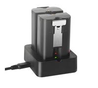 Lot de 2 batteries de rechange pour Ring Video Doorbell 2/3/3Plus/4 avec station de charge, batterie de rechange V4 compatible avec les batteries Stick Up Cam (2nd & 3ème génération), Spotlight Cam et