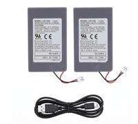 Lot de 2 batteries de rechange PS3 1800 mAh LIP1359 compatibles avec manette PS3 DualShock 3 CECHZC2E CECHZC2U Li-Ion 3,7 V avec câble de charge USB