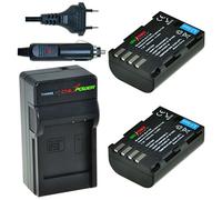 Lot de 2 batteries DMW-BLF19 pour Panasonic avec chargeur et chargeur voiture - ChiliPower original