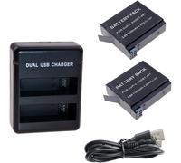 Lot De 2 Batteries Et Chargeur Daul Pour Gopro Hero4 Black/Gopro Hero4 Silver Et Gopro Ahdbt-401[GOP6256388]