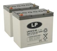 Lot de 2 batteries gel plomb 12 V 50 Ah compatibles avec fauteuil roulant, E-Mobil pour personnes âgées, etc. - 2 batteries au plomb 12 V 50 Ah - Compatible avec fauteuil roulant - Longue durée de vie
