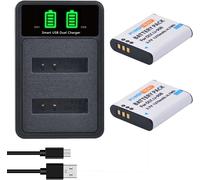 Lot de 2 batteries Li-90B Li-92B avec chargeur de type C pour Olympus Tough TG-6 TG-5 XZ-2 TG-4 TG-3 TG-2 SH-2 SH-1 SP-100EE,DB-110 pour Ricoh GR III,WG-6,GR IIIx