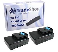 Lot de 2 Batteries Li-ION 14,4 V 2000 mAh de Rechange pour Black&Decker A1514L A-1514-L für EPL148 EPL14 HP146 HP148 EPL148K EPL148KB EPL14K EPL14KB HP146F4L HP146F4LBK HP146F4LK HP148F4L HP148F4LBK