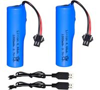 Lot De 2 Batteries Li-Ion 3,7 V 1200 Mah Avec Câble De Charge Sm-2P Pour Télécommandes,Voitures,Camions,Batteries Compatibles Avec Mk724A Mk734A Mk737A Ma739A Rc Car Monster Truck