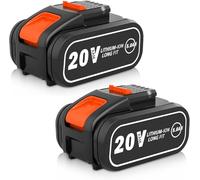 Lot de 2 batteries Li-Ion de rechange 5,0 Ah pour batterie Worx 20V WA3553 Remplace pour batterie Worx 20V WA3551 W3553 WA3572 WX390 WX176 WX178 WU268 WX166.4 WX372.1 WX800 WG259E
