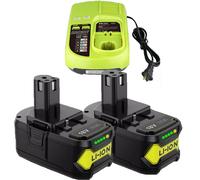 Lot de 2 batteries lithium-ion 18 V 5 Ah pour Ryobi One+ Plus RB18L50 P108 RB18L