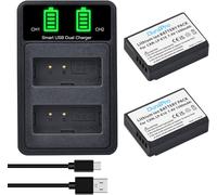 Lot de 2 batteries LP-E10 + LCD double chargeur USB pour appareils photo Canon LP E10 Canon EOS 1100D, EOS 1200D, EOS 1300D, EOS Rebel T3, T5, T6, Kiss X50, Kiss X70