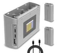 Lot de 2 batteries Mini 2 avec station de charge, 2400 mAh, batterie intelligente pour drone DJI Mini 2 SE, affichage LCD, station de charge bidirectionnelle pour batterie Mini 2