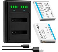 Lot de 2 batteries NB-6L,NB-6LH + chargeur USB LCD pour appareils photo Canon PowerShot SX530HS,SX710HS,SX610HS,SX700HS,SX600HS,D30,S120,S200,SX510HS,110 is,IXY 10S