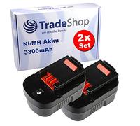 Lot de 2 batteries Ni-MH haute performance pour les séries PS Black & Decker telles que PS14, PS142, PS142K, PS142KB, PS14K2, PF146, PF148, SS, SS14, SS14C-2, 14,4 V, 3300 mAh