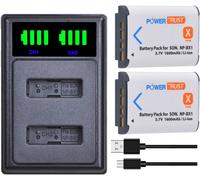 Lot de 2 Batteries NP-BX1 1600 mAh avec Chargeur de Batterie NP BX1 pour Appareil Photo numérique Sony ZV-1 Vlog X3000R RX100 RX100 VII M7 M6 AS300 HX400 HX60 WX350 AS300V AS300R X3000