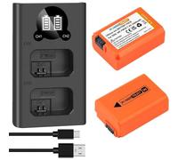 Lot de 2 batteries NP-FW50 et chargeur pour Sony ZV-E10, Alpha 6300, A5100, A6000, A6400, NEX-5R, DSC-RX10, A33, A7R II, A7, A7R, A7 II