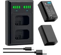 Lot De 2 Batteries Pro Np-Fw50 Avec Mini Chargeur Lcd 18592 (Entrée Usb-C Et Micro Usb)[ChargeurUsb1119]