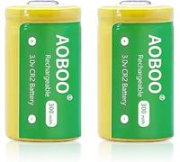 Lot de 2 batteries rechargeables CR2 3 V - 300 mAh - Pour appareils photo, télescope, téléviseurs de golf et équipements d'éclairage (2 pièces)