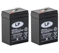 Lot de 2 Batteries Rechargeables Landport 6 V 4,5 Ah (20 Heures/desc.) pour sécurité - Technologie VRLA AGM/Modèle NSA LP6-4.5 T1