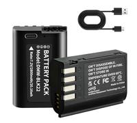 Lot de 2 batteries USB-C DMW-BLK22 2800 mAh pour appareils photo Panasonic Lumix DC-S5, DC-S5IIX, DC-S5II, DC-S5IIX, GH5 II, GH6, S5II, S5M2, GH5M2, GH5M2, charge rapide en 3 heures via la fonction de