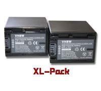 Lot de 2 batteries vhbw 2200mAh pour caméscope appareil photo Sony Handycam HDR-CX200E, HDR-CX210E, HDR-CX250E, HDR-CX260VE, HDR-XR260VE, HDR-CX570E