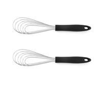 Lot de 2 batteurs à œufs professionnels en acier inoxydable avec poignée ergonomique pour la préparation de gâteaux et de crème