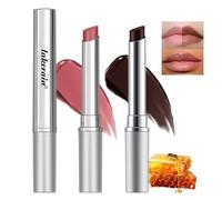 Lot de 2 baumes à lèvres hydratants au miel noir et rose, baume à lèvres hydratant Overnight - Baume à lèvres hydratant longue durée - Maquillage brillant à lèvres