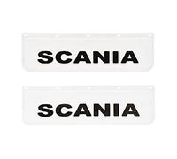 Lot de 2 Bavettes Garde-Boue en Caoutchouc Blanc Rigide pour Camion et Remorque avec Inscription en Relief 3D 60x18 cm